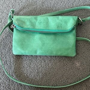 HOBO Mint Green Leather Crossbody Bag